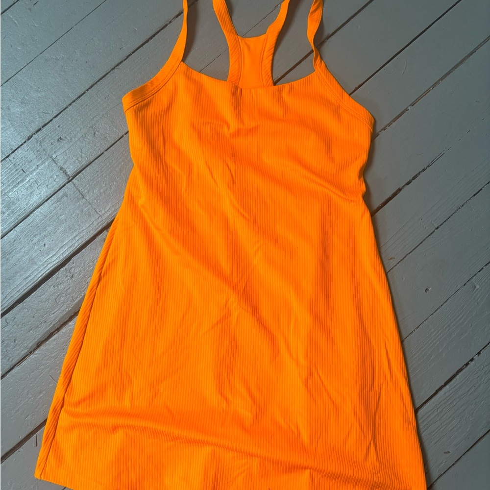 Girlfriend Collective Vibrant Orange Mini Dress